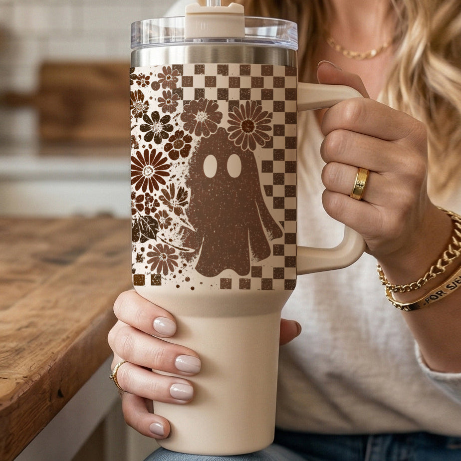 cute retro halloween cup
ghost tumbler for moms
skull tumbler for coffee lovers
spooky season iced coffee cup
retro halloween cup with straw
cute ghost hydration tumbler
neutral gothic coffee tumbler
cozy haunted aesthetic tumbler
retro floral spooky tumbler
checkered floral ghost cup
