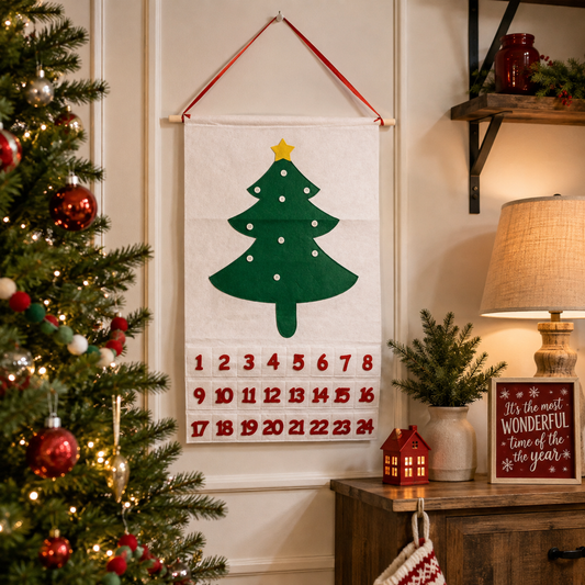 decorated Christmas tree Advent calendar
reusable Christmas countdown wall hanging
handmade Christmas family tradition decor
cozy home Christmas Advent calendar
festive family Advent calendar decor
traditional Christmas Advent calendar lifestyle
holiday wall hanging family countdown
Christmas countdown decoration with ornaments
Christmas Advent calendar for home
Christmas Advent calendar for playroom
Christmas Advent calendar for family room
Christmas Advent calendar for entryway
handmade Christmas wall dec