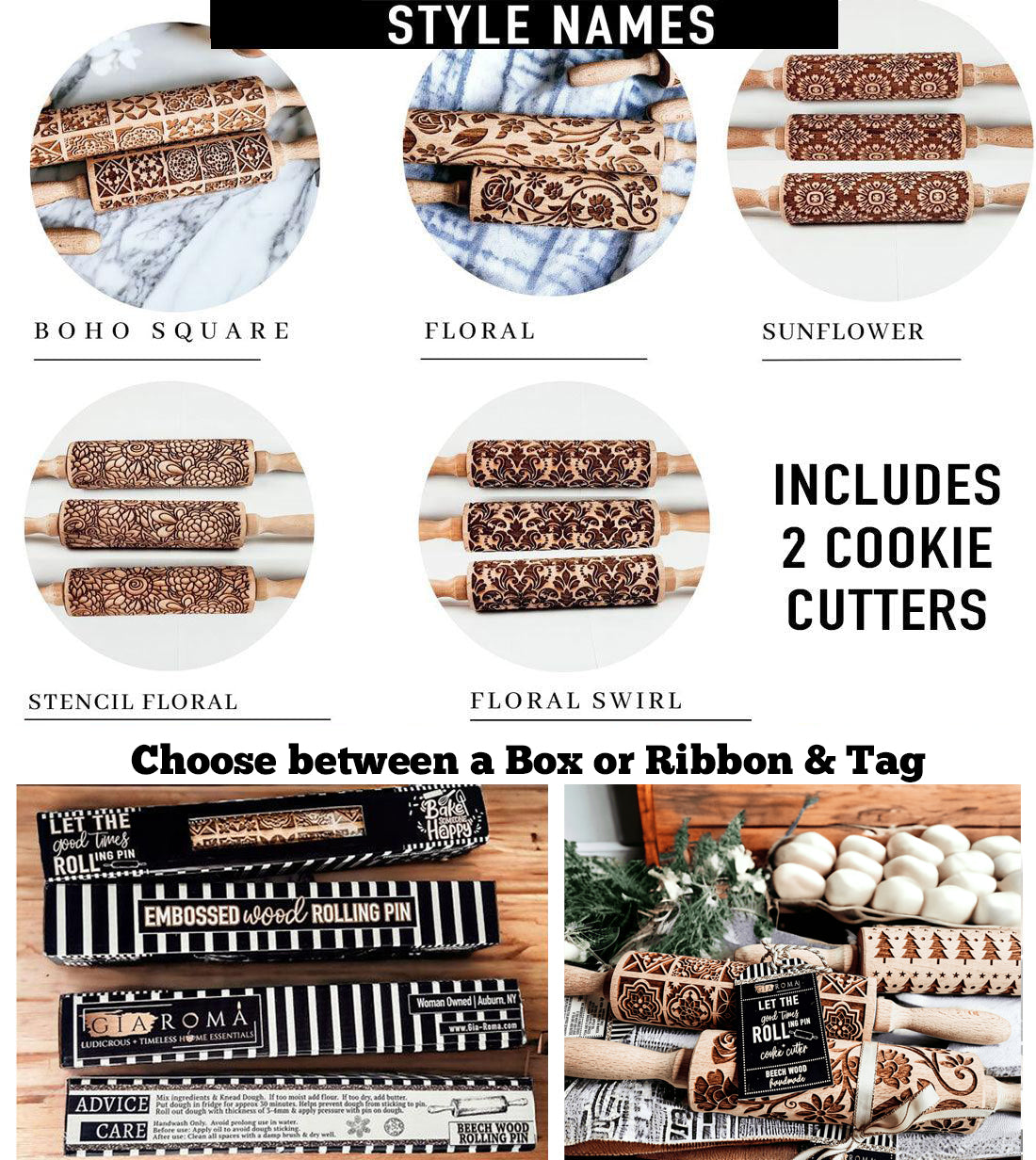 New Rolling Pins - Box Style