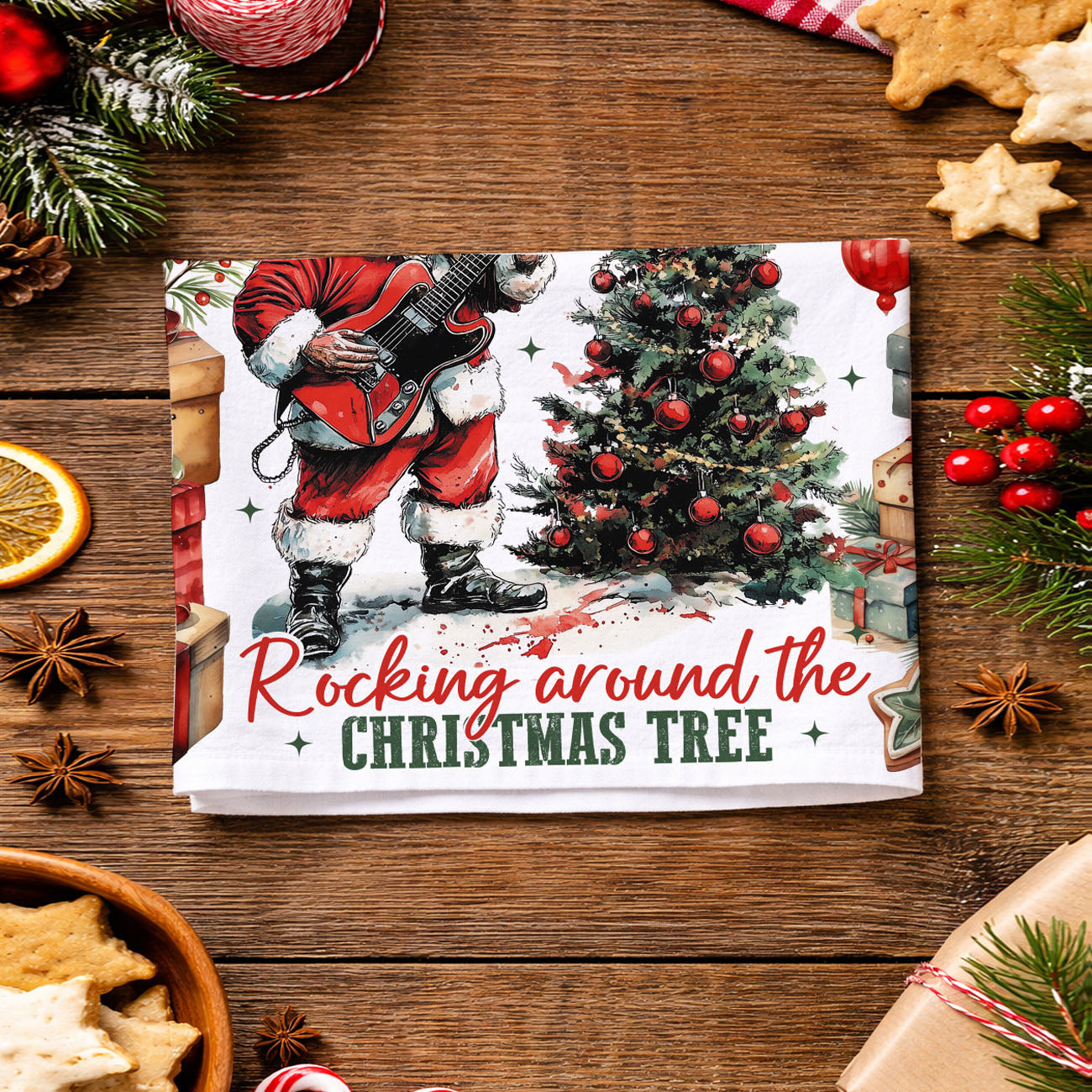 playful Santa Claus rock band kitchen towel
novelty Christmas kitchen towel Santa theme
funny holiday gift Santa kitchen towel
Santa rock concert Christmas towel
cheeky Santa Claus holiday decor towel
holiday brunch kitchen towel festive theme
Christmas party kitchen accessory towel