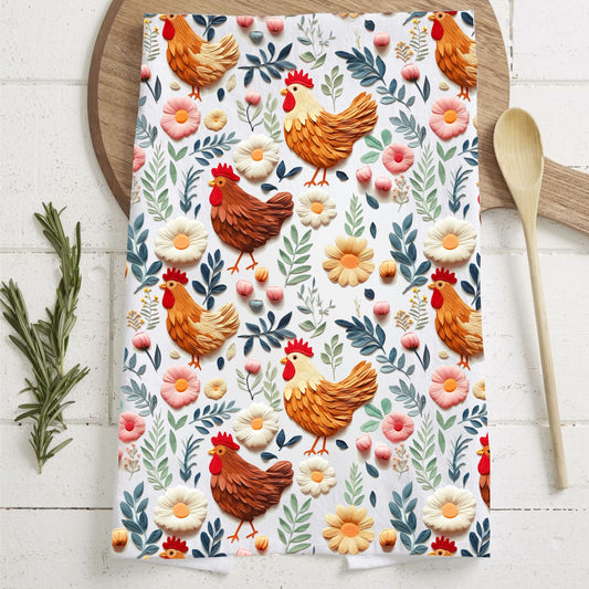 floral chicken kitchen towel farmhouse decor
spring chicken towel 3D clay art design
colorful hen kitchen towel with flowers
farmhouse rooster towel pastel spring colors
country kitchen towel floral chicken pattern
modern farmhouse towel with chickens and blooms
cottagecore chicken towel for spring decor
floral hen towel vintage farmhouse style