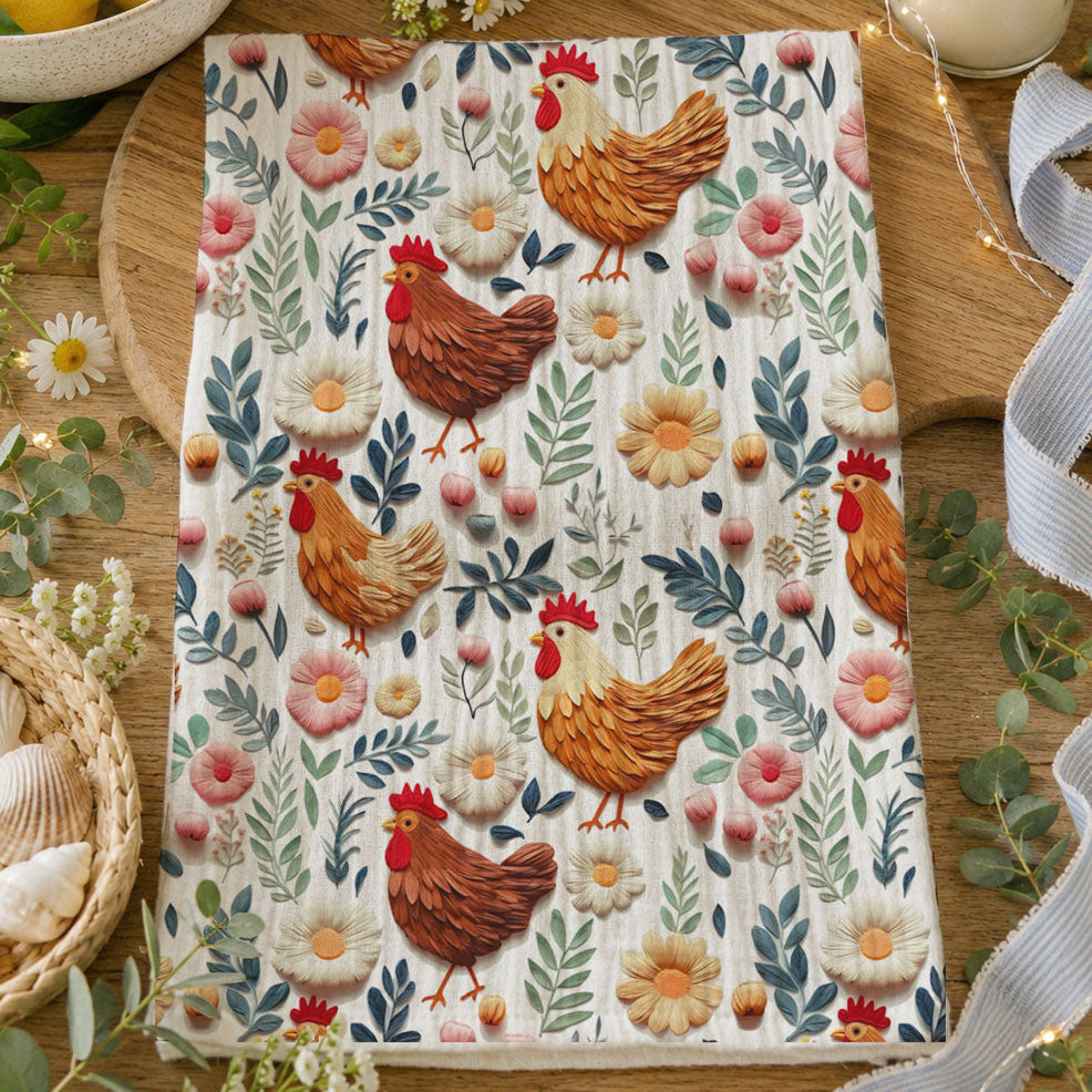 Wholesale floral chicken kitchen towel farmhouse decor
spring chicken towel 3D clay art design
colorful hen kitchen towel with flowers
farmhouse rooster towel pastel spring colors
country kitchen towel floral chicken pattern
modern farmhouse towel with chickens and blooms
cottagecore chicken towel for spring decor
floral hen towel vintage farmhouse style