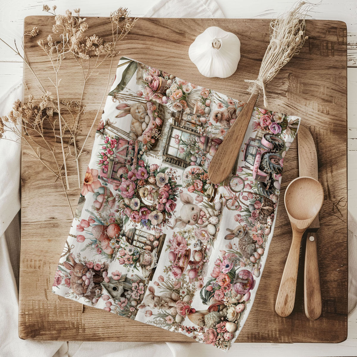 cute bunny towel for farmhouse kitchens
blush easter towel for cottagecore decor
floral bunny towel perfect spring gift idea
limited edition farmhouse easter towel
pastel farmhouse kitchen towel spring florals
shabby chic bunny towel for spring home styling
easter kitchen towel with pink roses and eggs