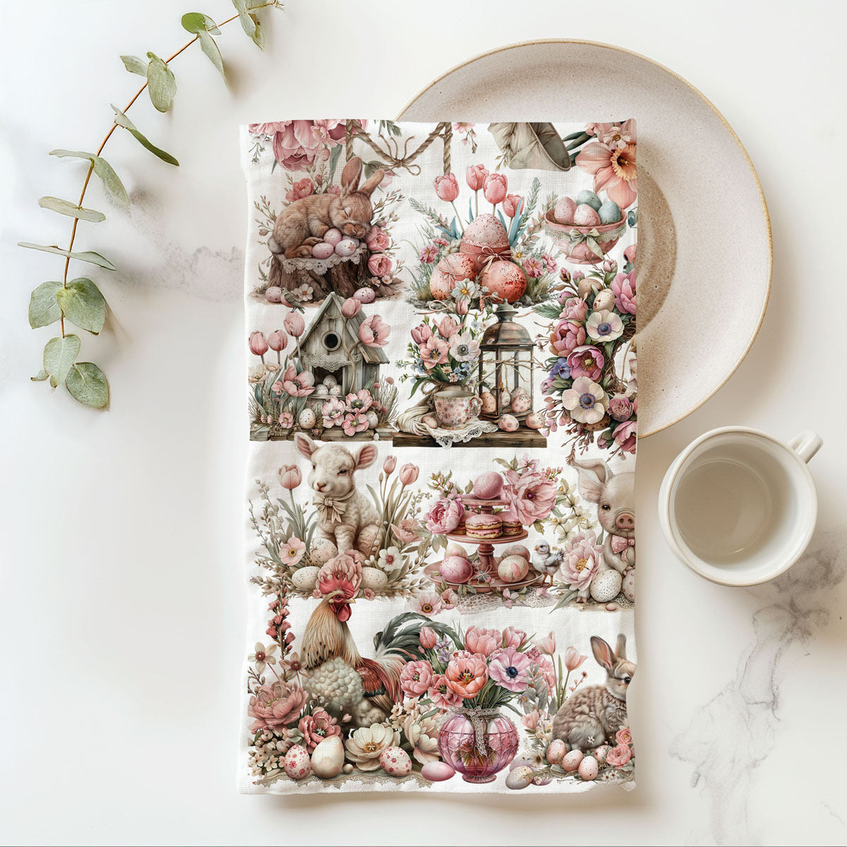 Victorian pink bunny kitchen towel with bicycle and roses spring
Blush pink cottage bunny dish towel Easter egg basket garden
Vintage pink bunny kitchen towel rose covered cottage farmhouse
Dusty rose bunny towel with pink pumpkins cottage Easter