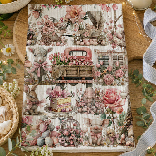 Resellers for Vintage books bunny kitchen towel pink rose cottage Easter
Easter egg bunny dish towel dusty pink cottage spring
Flower basket bunny kitchen towel pink cottage rose
Climbing rose bunny towel blush pink Victorian cottage
