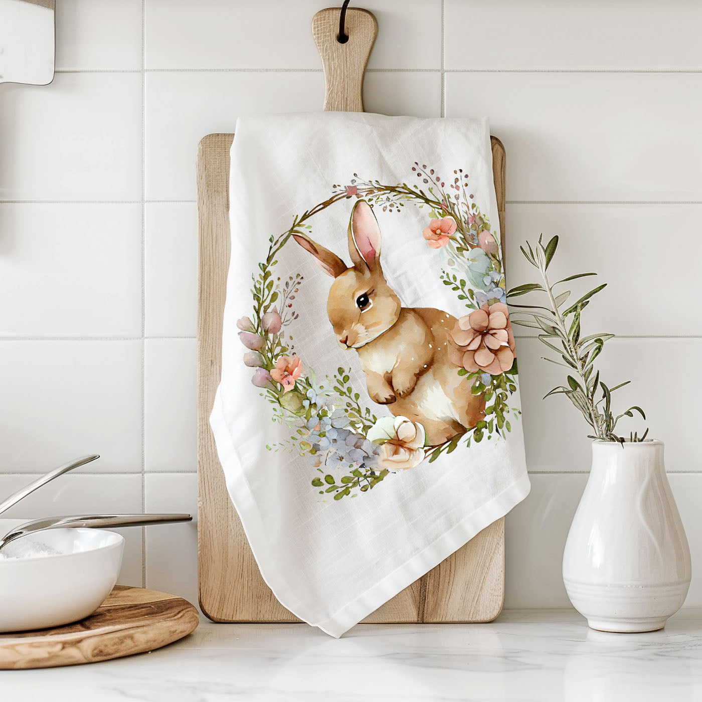 Easter bunny wreath dish towel watercolor cottage farmhouse
Botanical wreath bunny kitchen towel watercolor rustic Easter
Farmhouse bunny kitchen towel watercolor wreath spring decor
Rustic watercolor bunny dish towel botanical wreath Easter
Soft bunny wreath kitchen towel farmhouse watercolor spring