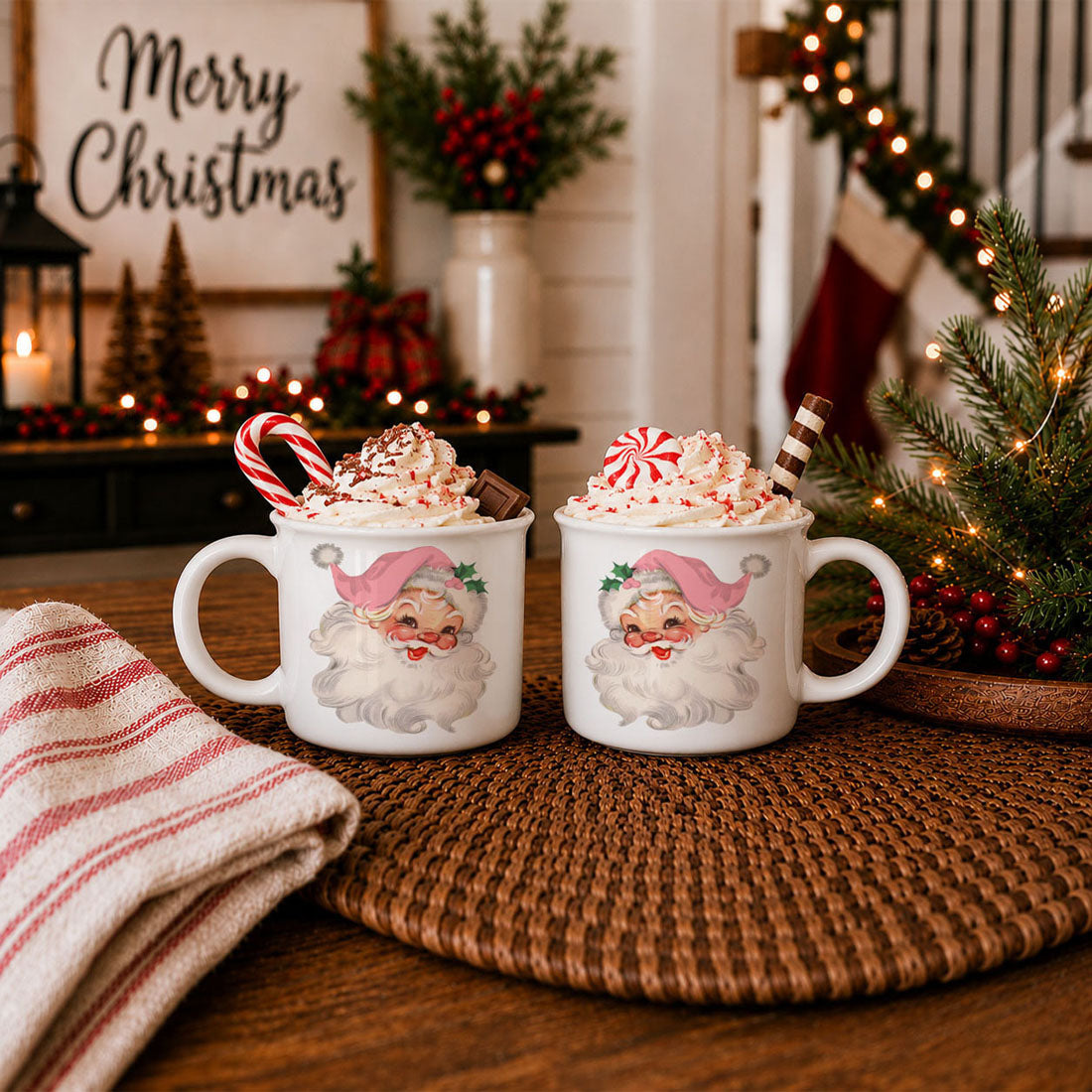 Pink Santa face mug for winter drinks
Holiday ceramic cup with nostalgic Santa face
Retro Christmas drinkware with Santa design
Pink Santa mug for Christmas kitchen decor
Vintage Santa mug for holiday shelf styling
Christmas mug for festive coffee bar
Pink Santa face mug for Christmas cocoa station
Retro Santa mug for hot cocoa bar
Vintage Santa mug for Christmas countertop decor
Pink Santa mug for holiday home decor