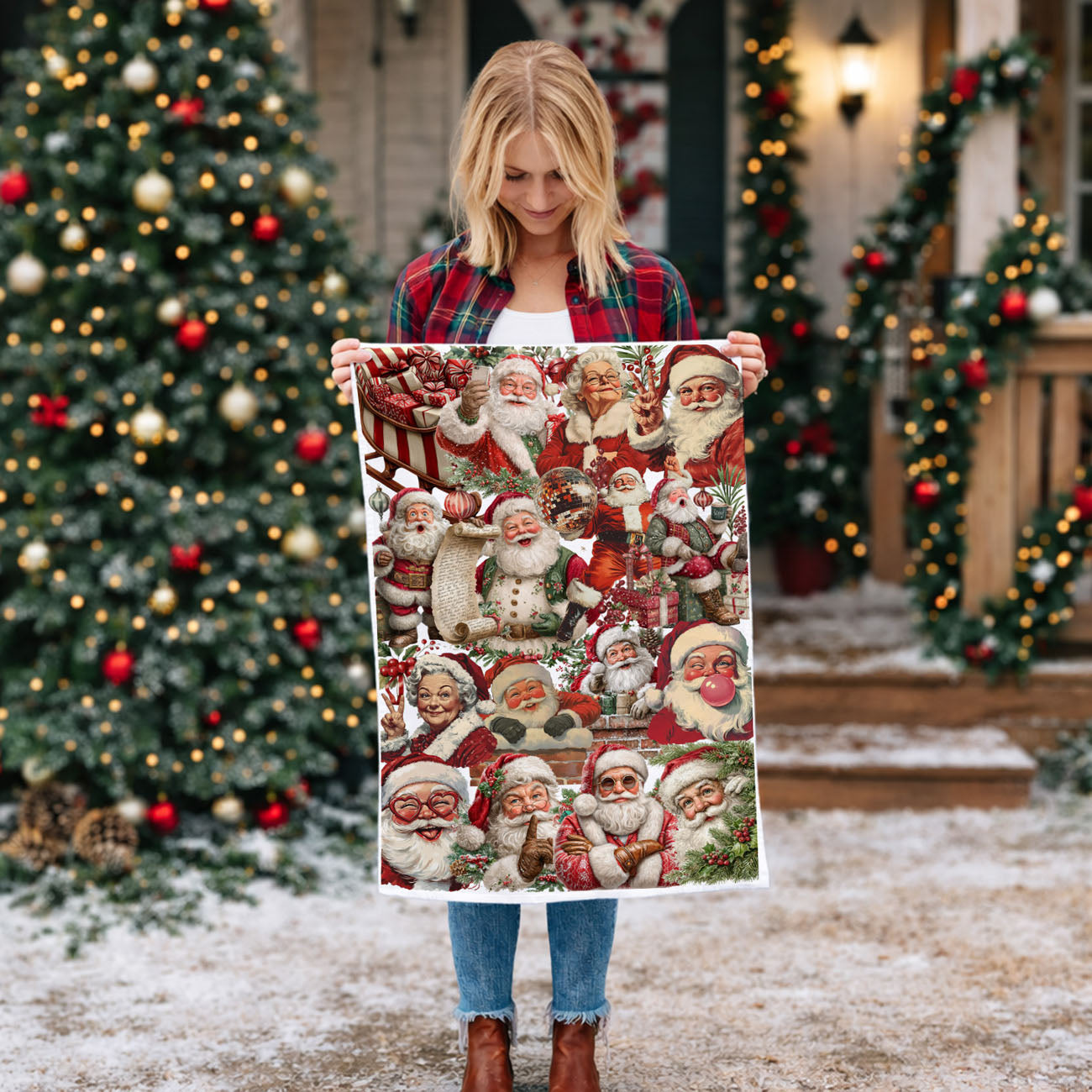 Christmas celebration kitchen towel decor
winter holiday kitchen accessory towel
festive December decor kitchen towel
holiday entertaining kitchen towel Santa
Christmas party kitchen towel funny