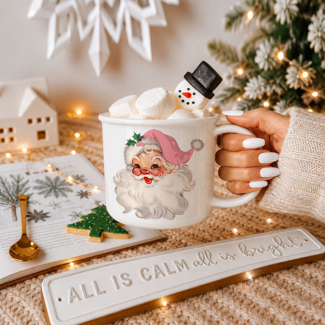Christmas mug with retro holiday charm
Vintage pink Santa mug for cozy decor
Holiday mug for festive kitchen shelves
Christmas mug with nostalgic holiday artwork
Pink Santa mug for tiered tray decor
Vintage Santa mug for Christmas tiered tray styling
Retro Santa mug for holiday decorating
Pink Santa Christmas mug for shelf display
Cute holiday mug for Christmas kitchen styling
Vintage Santa coffee cup for cozy Christmas decor