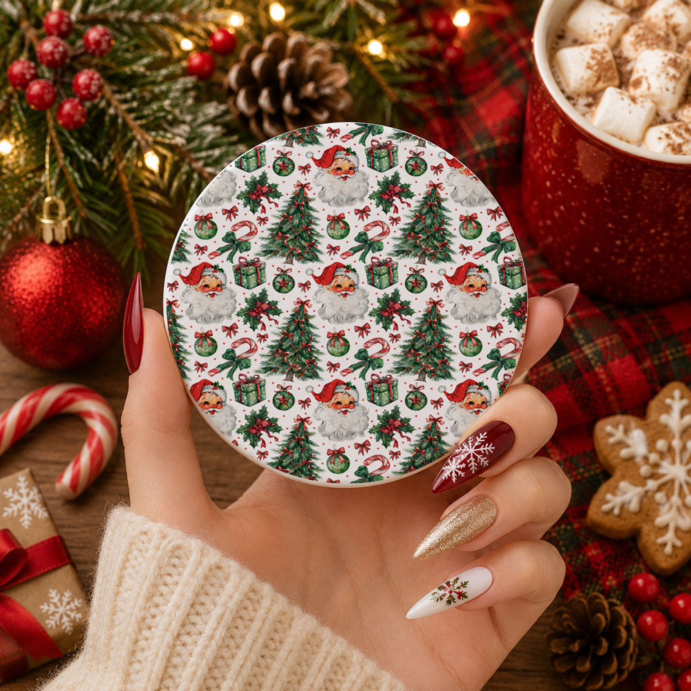 Christmas ceramic coaster made for cozy holiday homes
festive drink coaster perfect for Christmas decorating
charming holiday accent for coffee tables and kitchens
woodland deer Christmas decoration
Santa and Christmas tree pattern coaster
watercolor Christmas ceramic coaster
hand drawn style Christmas coaster