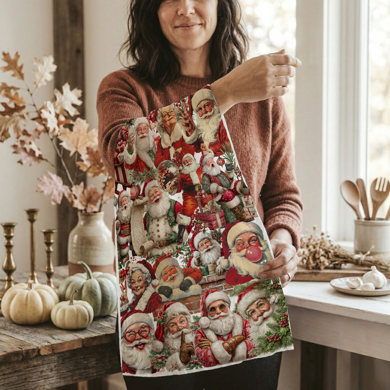 seasonal kitchen towel Christmas Santa
Christmas kitchen linen festive decor
holiday countertop decor towel Santa
Christmas kitchen accessory towel decor
festive home styling kitchen towel