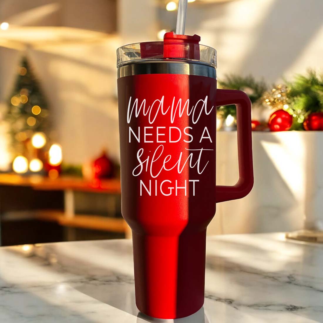 Funny Christmas tumbler for moms