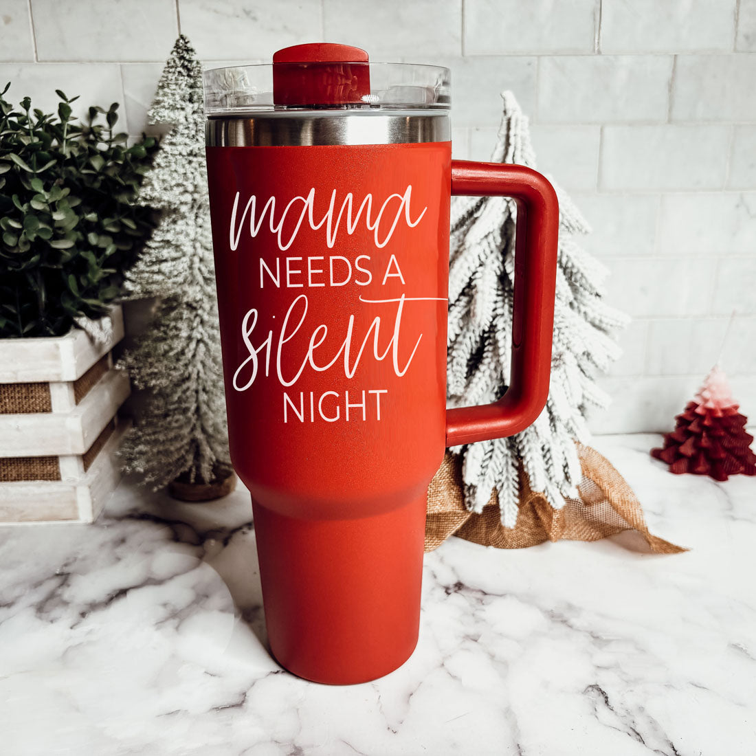 Mom needs a silent night coffee mugs for sale
Mama needs a silent night 40 oz tumblers with handle and straw