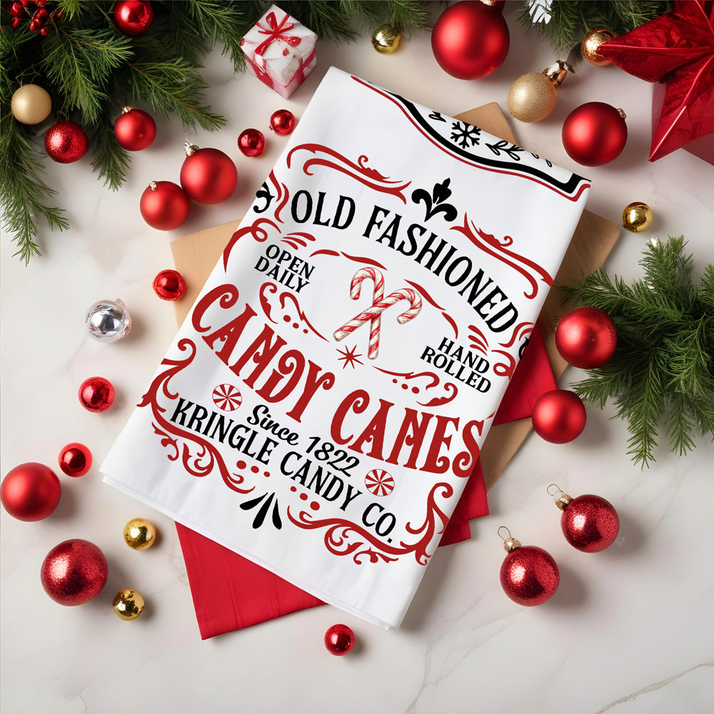 Classic vintage Christmas kitchen towel
Old fashioned holiday kitchen towel
Traditional Christmas kitchen towel vintage