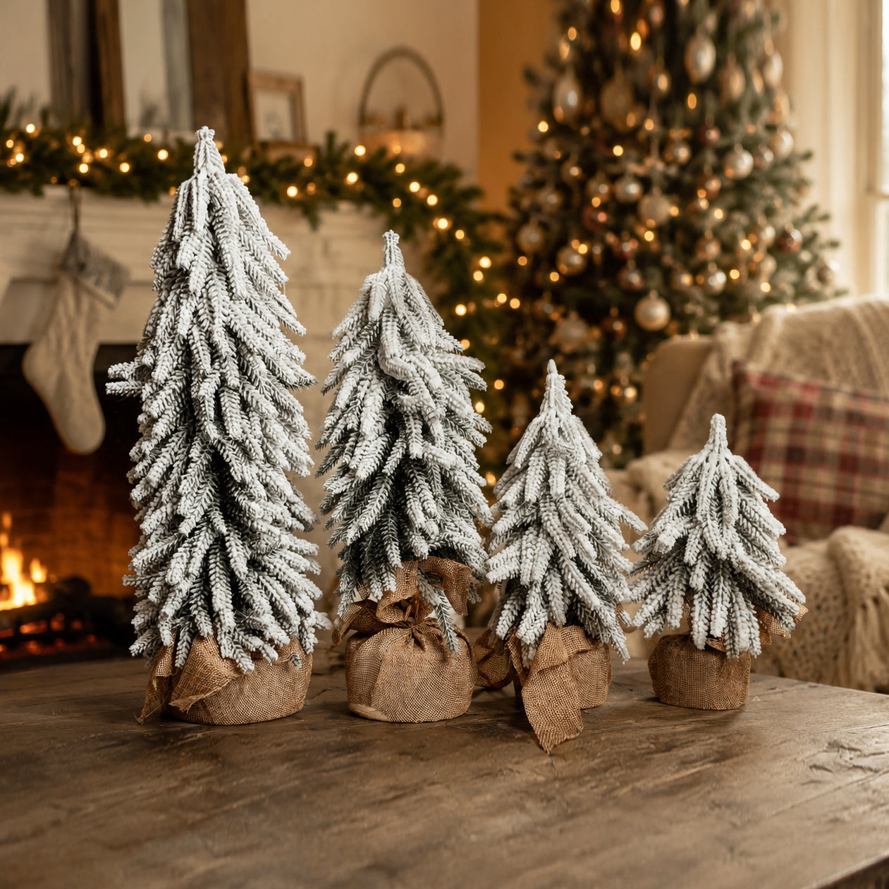 Snow Christmas Trees 4pk