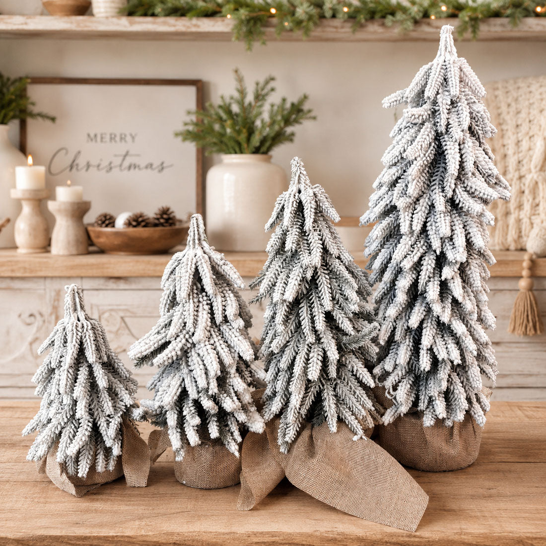 Snow Christmas Trees 4pk