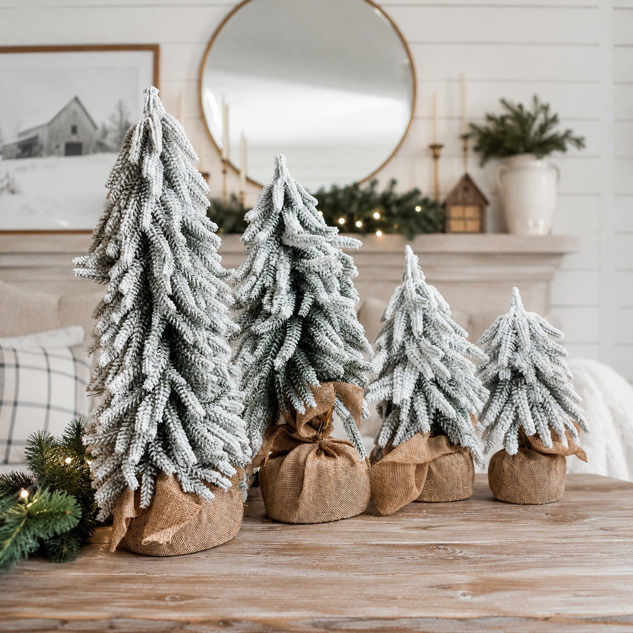 Snow Christmas Trees 4pk