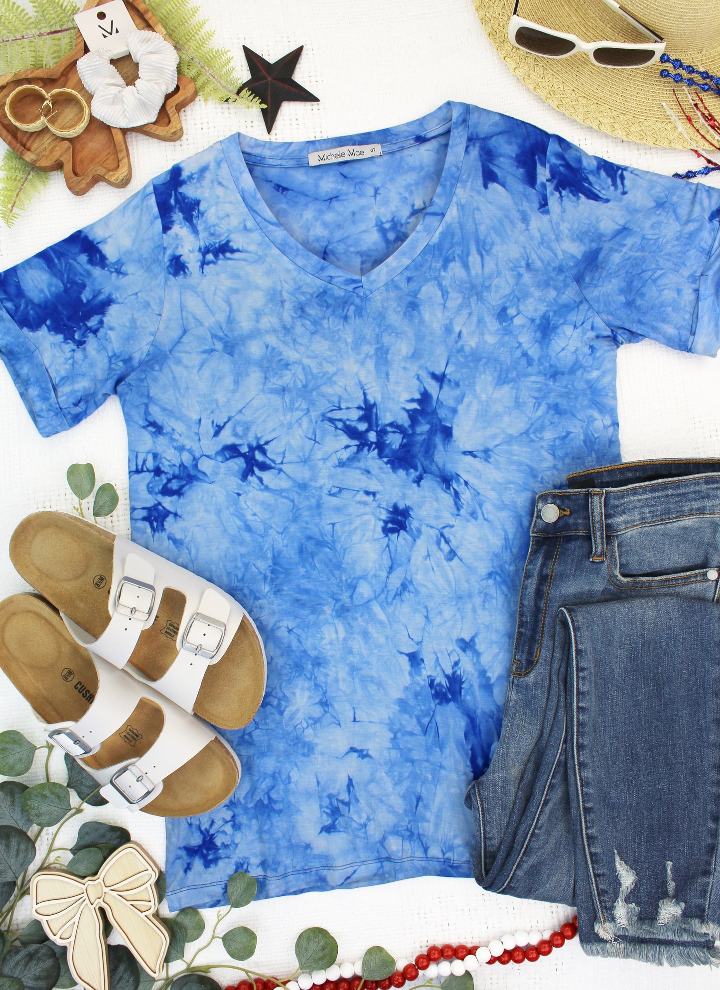IN STOCK Sophie Top - Blue Tie Dye