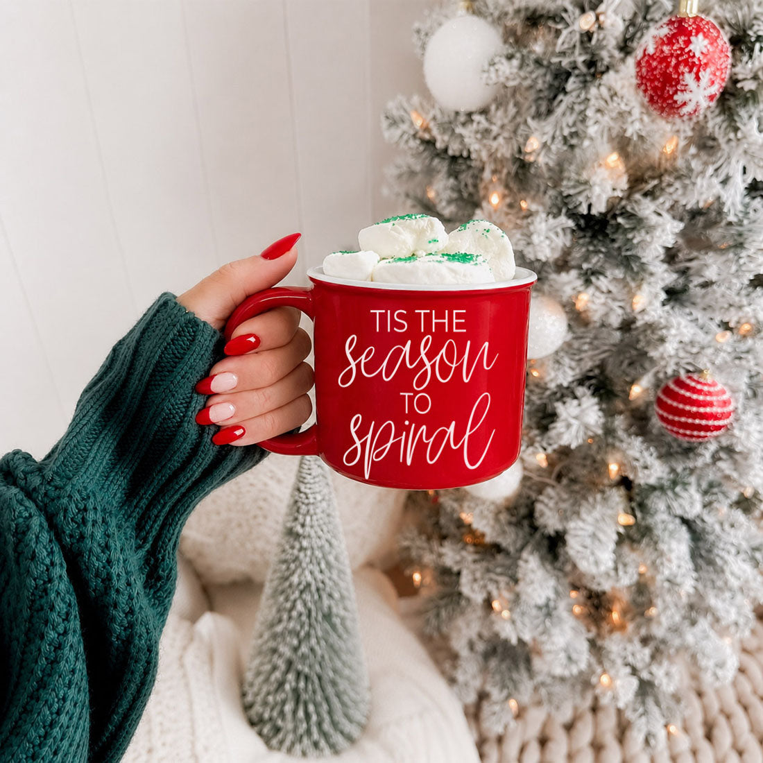 Christmas coffee cup with funny holiday saying
Tis the Season to Spiral mug for Christmas season
Funny holiday mug for Christmas coffee
Tis the Season to Spiral mug for hot cocoa
Christmas cocoa mug with spiral phrase
Festive ceramic mug with Tis the Season to Spiral quote
Christmas mug for holiday spiral vibes
Funny spiraling Christmas mug
Cute holiday coffee mug with funny Christmas saying
