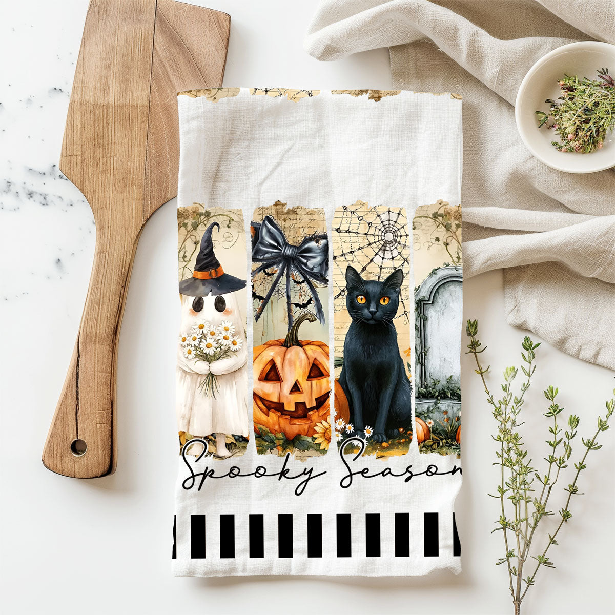 stylish spooky season dish towel for farmhouse kitchen
halloween flour sack towel with ghost cat and pumpkins
cute spooky season tea towel for fall coffee stationstylish spooky season dish towel for farmhouse kitchen
halloween flour sack towel with ghost cat and pumpkins
cute spooky season tea towel for fall coffee station