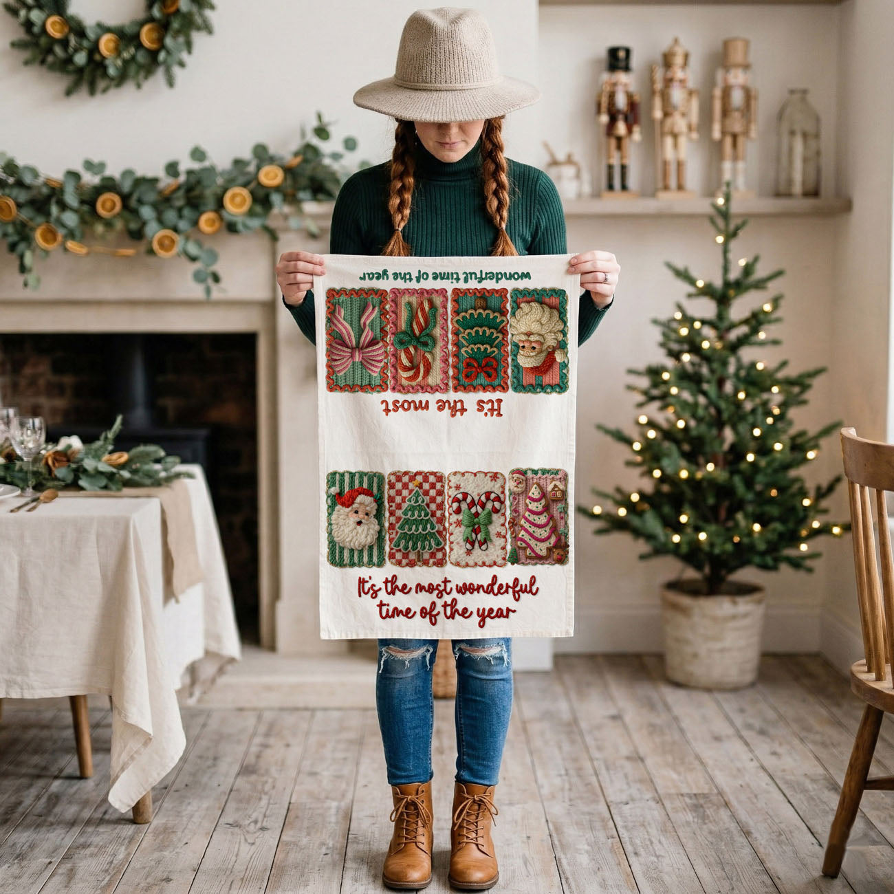 crochet look christmas kitchen towel handmade style
handmade inspired christmas dish towel crochet aesthetic
cozy crochet christmas decor kitchen towel
crochet christmas decor kitchen towel vintage vibe
knit style christmas kitchen towel holiday decor