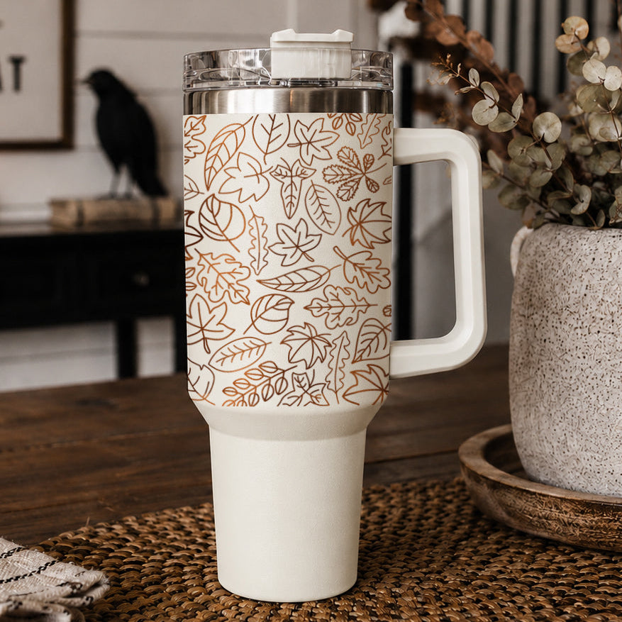 Fall leaf drink cup for cozy mornings
Autumn morning tumbler with leaf artwork
Cozy fall coffee cup with autumn leaves
Fall coffee lover tumbler with leaf pattern
Pumpkin spice season tumbler with leaf design
Pumpkin spice coffee tumbler with autumn leaves
Fall tumbler for pumpkin spice lovers
Autumn tumbler for PSL season
Cozy fall tumbler for crisp autumn mornings
Fall drink cup for coffee and water
Autumn hydration tumbler with leaf pattern
40oz water tumbler with fall leaves
Large fall water cup with ha