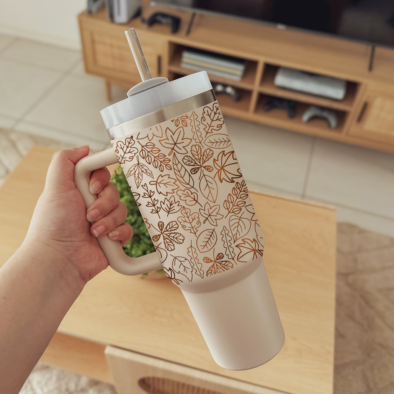 fall inspired coffee travel mug
aesthetic insulated tumbler for women
autumn leaf line art tumbler
minimal autumn leaves tumbler
cute trendy handled cup
cozy aesthetic cup for women
stylish pumpkin spice tumbler
cute boho coffee tumbler fall
neutral cozy cup aesthetic
fall themed coffee tumbler