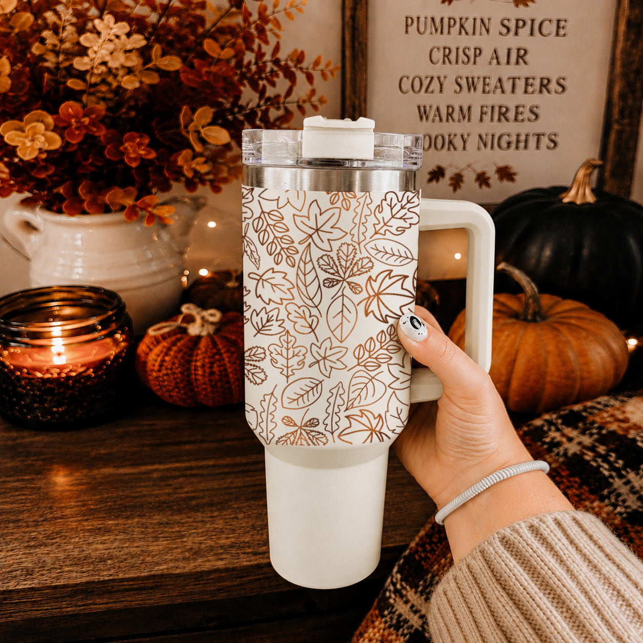40oz fall leaf tumbler with neutral autumn design
Autumn leaf tumbler with handle and straw lid
Boho fall leaf tumbler for cozy season
40oz autumn tumbler with leaf outline pattern
Neutral fall tumbler with minimalist leaf design
Fall leaves tumbler with simple line art
Autumn travel tumbler with leaf pattern
40oz handled tumbler with fall leaf artwork
Boho farmhouse fall tumbler with leaf design
Neutral autumn cup with leaf print
Fall coffee tumbler with autumn leaves