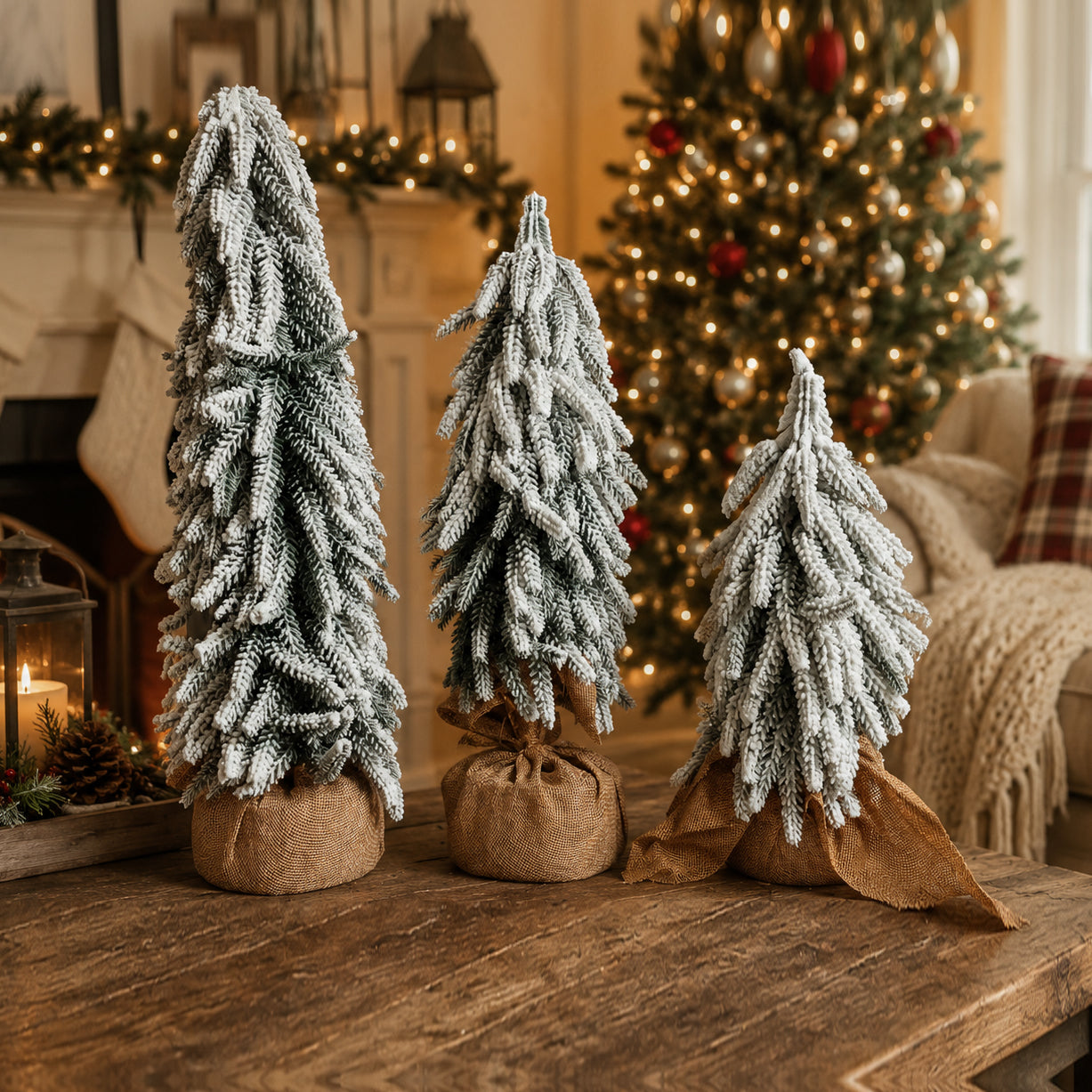 Snow Christmas Trees 4pk
