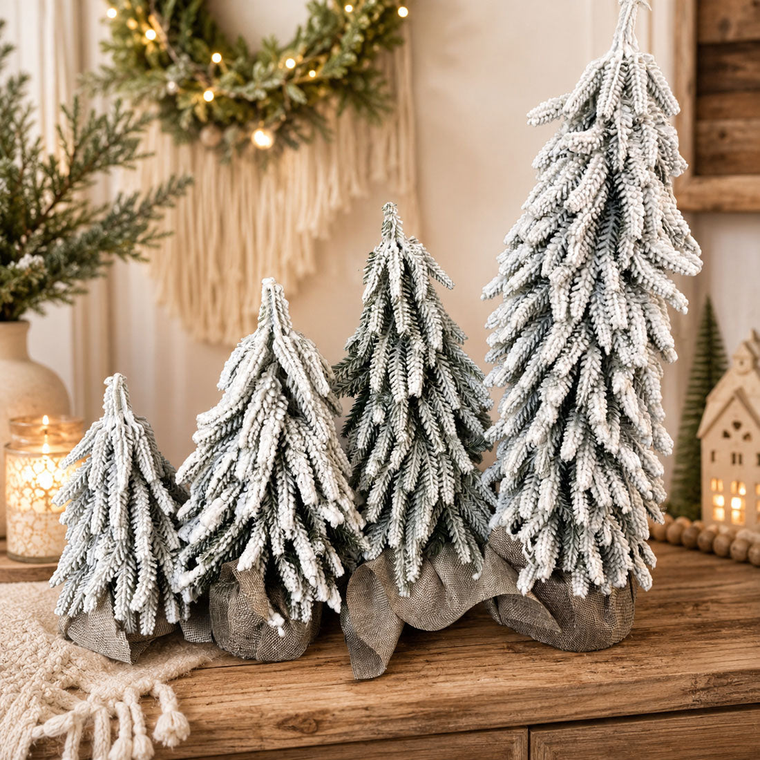 Snow Christmas Trees 4pk