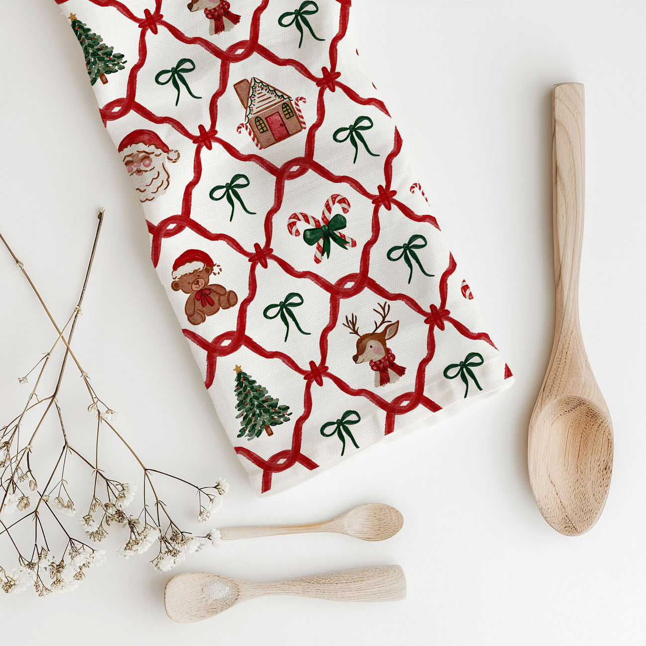 Christmas kitchen towel classic icons
christmas kitchen decor towel with vintage santa and reindeer
Candy canes kitchen towel Christmas
Christmas tree kitchen towel design
farmhouse christmas kitchen towel traditional festive decor
rustic christmas dish towel holiday kitchen styling cozy
cozy christmas kitchen decor towel red green holiday theme
