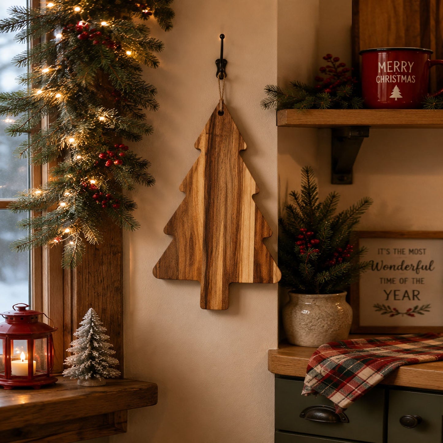 Natural acacia wood Christmas cutting and serving board
Wooden tree-shaped cheese board for Christmas gatherings
Christmas tree grazing board made from natural acacia wood
Festive wooden cutting board for Christmas kitchen décor
Acacia wood holiday serving platter in a Christmas tree shape
Christmas tree cheese and cracker serving board