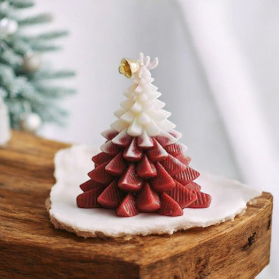 Red and white Christmas tree candles
xmas tree with candles
christmas tree candle lights
christmas tree taper candles