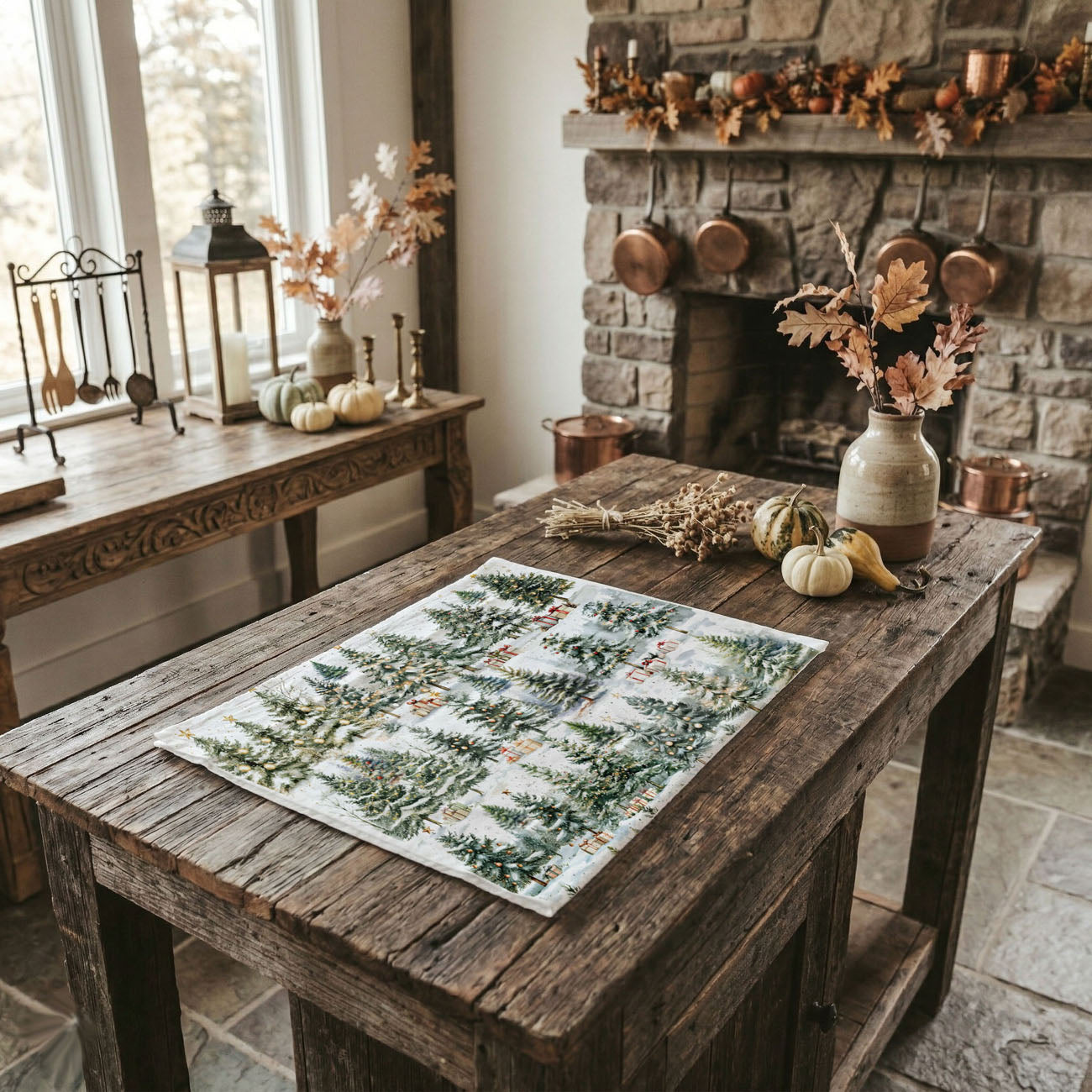 winter woodland scene dish towel christmas landscape
snowy pine forest print kitchen towel holiday kitchen
christmas tree grove kitchen towel winter nature design
winter forest illustration tea towel christmas decor
snow dusted evergreen trees kitchen towel scenic print