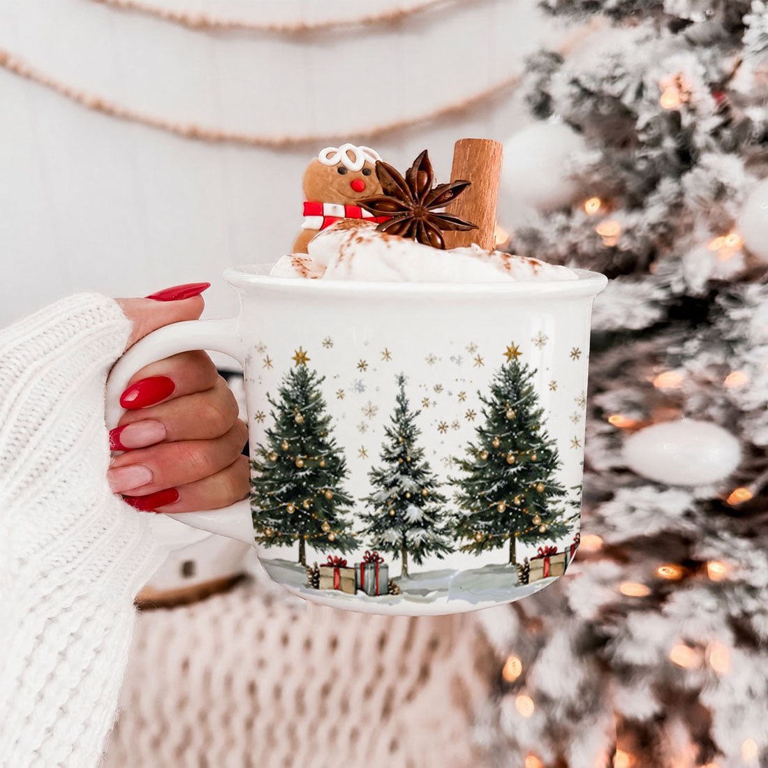 Holiday mug with classic Christmas trees
Christmas mug with peaceful snowy scene
Ceramic mug with winter wonderland illustration
Christmas tree mug with ornaments and snow
Holiday mug with snowy tree line design
Christmas mug with snowy pine trees
Winter wonderland mug with Christmas decor
Christmas mug with winter forest scene
Holiday coffee mug with decorated Christmas trees
Christmas ceramic cup with snowy holiday design
Winter wonderland cocoa mug