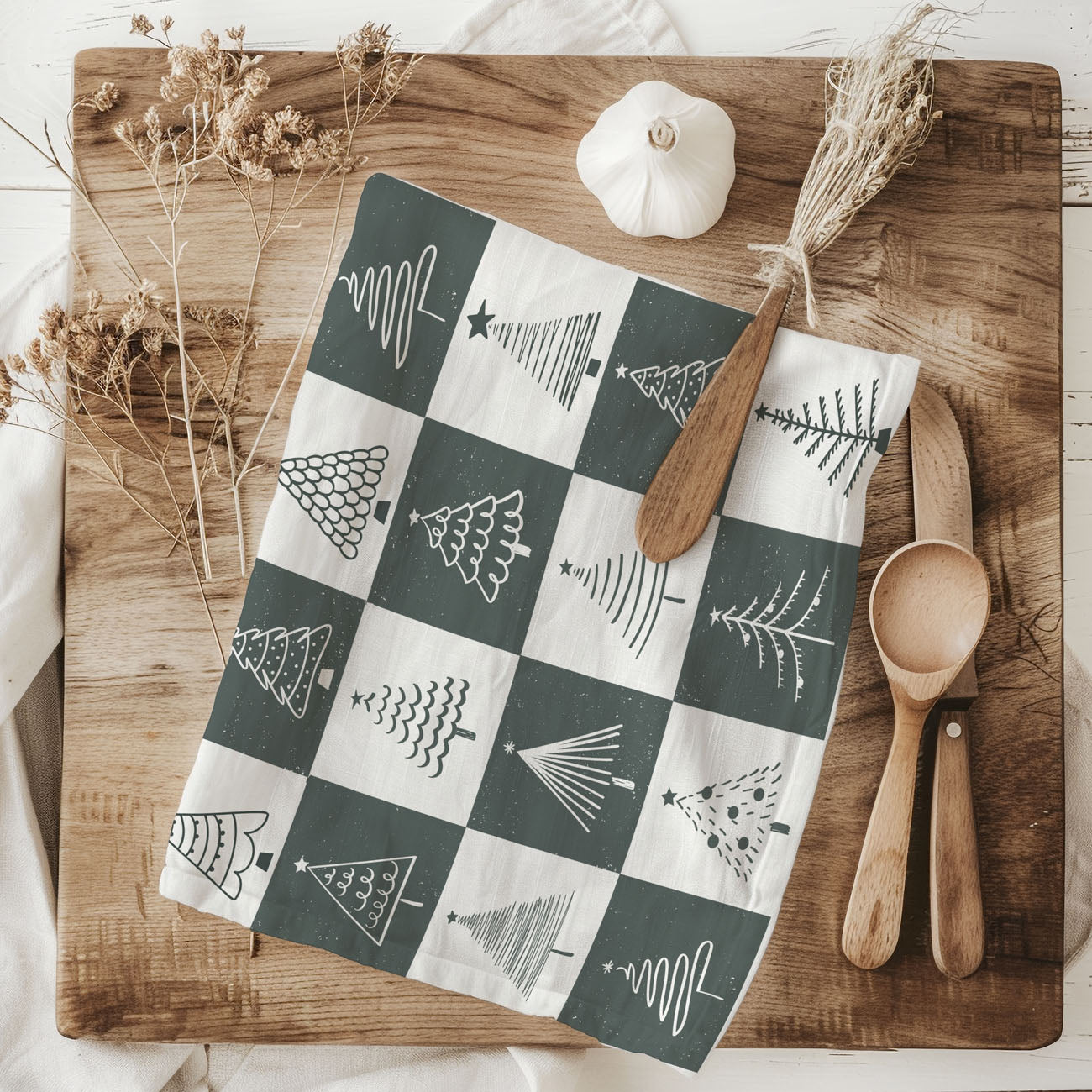 elegant christmas kitchen towel neutral tree illustration
holiday dish towel with minimal christmas tree graphics
soft neutral christmas kitchen towel modern design
contemporary christmas kitchen towel tree pattern neutral tones
