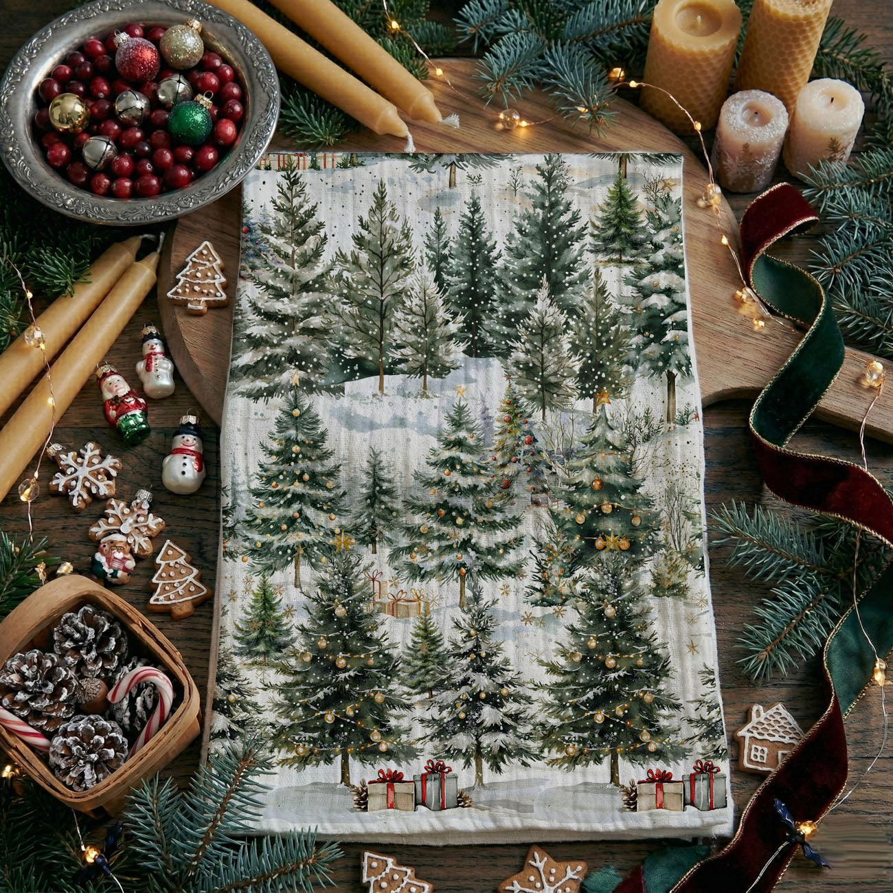 christmas kitchen towels winter trees snowy forest
holiday kitchen towel with decorated christmas trees
snowy forest christmas dish towel winter decor
farmhouse christmas kitchen towel evergreen trees
winter trees kitchen towel holiday decor aesthetic