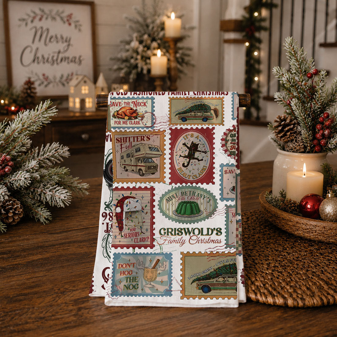 cottagecore christmas kitchen decor towel
timeless holiday kitchen towel classic design
elegant rustic christmas kitchen accessory towel
simple christmas decor towel farmhouse style