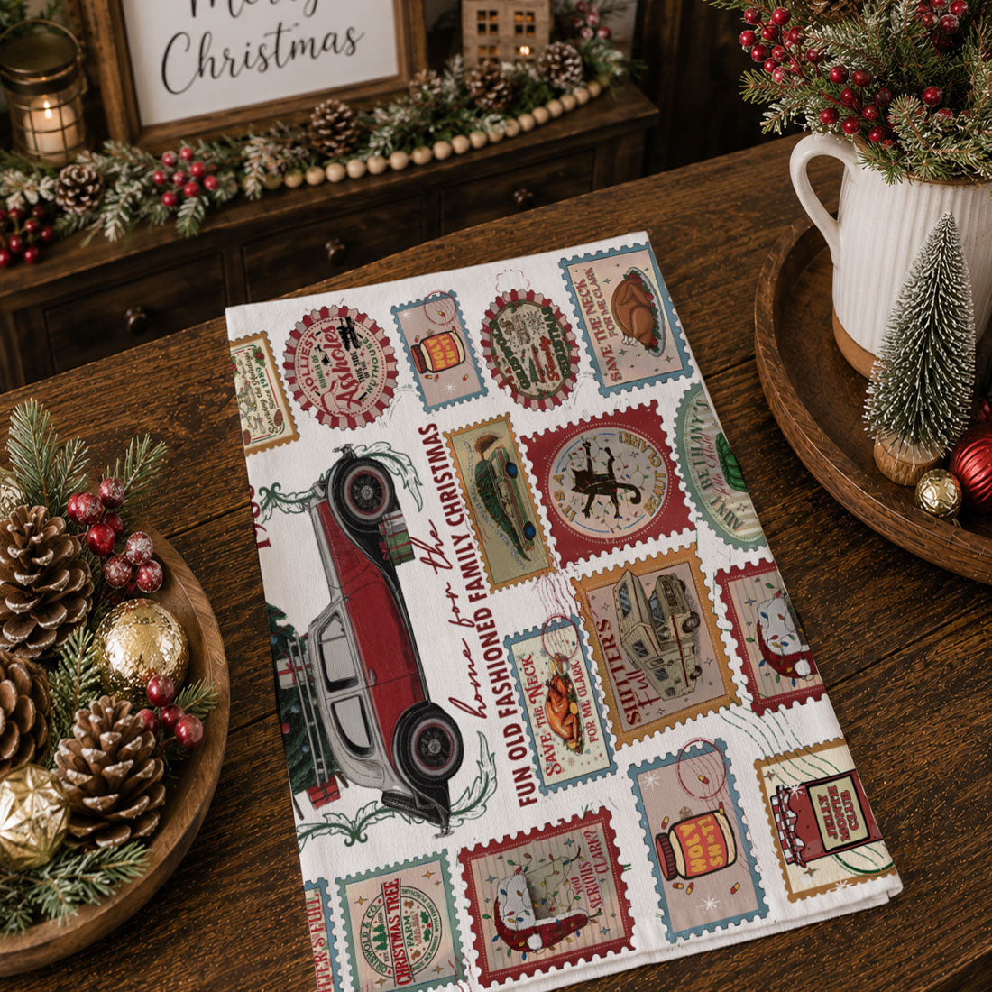 old fashioned christmas kitchen towel retro style
christmas tree farm theme kitchen towel vintage look
holiday kitchen decor towel with nostalgic christmas art
winter holiday dish towel classic christmas vibe
traditional christmas scene kitchen towel decor
novelty holiday towel gift for friends and family
funny christmas gift idea under budget kitchen decor
minimalist christmas kitchen towel vintage design
neutral toned holiday kitchen decor towel
cozy winter aesthetic kitchen towel christmas theme