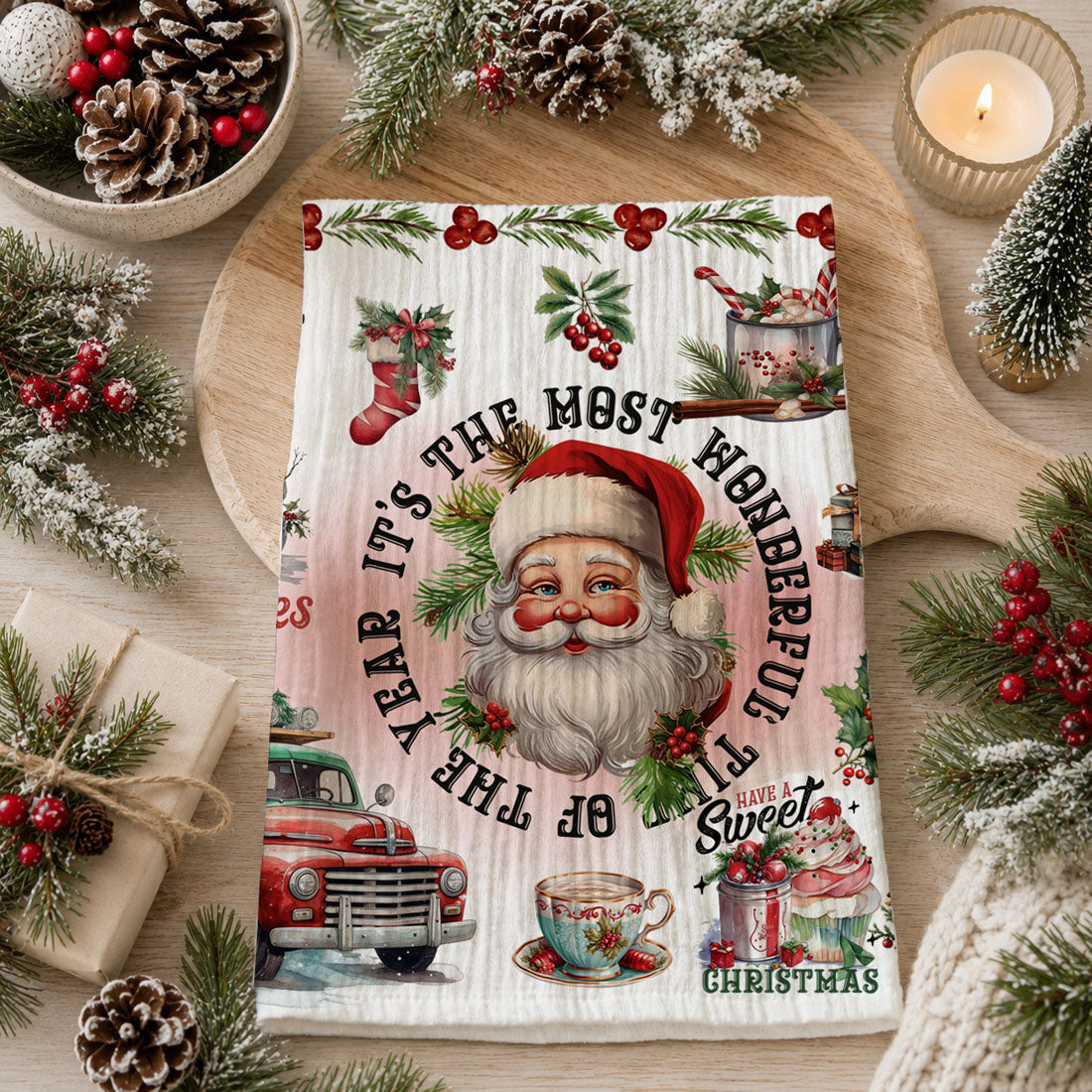 nostalgic holiday towel for christmas flat lay photography
farmhouse christmas kitchen towel for pinterest holiday decor
vintage christmas decor towel styled kitchen photography prop
retro holiday towel cozy christmas content creation setup
nostalgic christmas kitchen towel influencer holiday decor