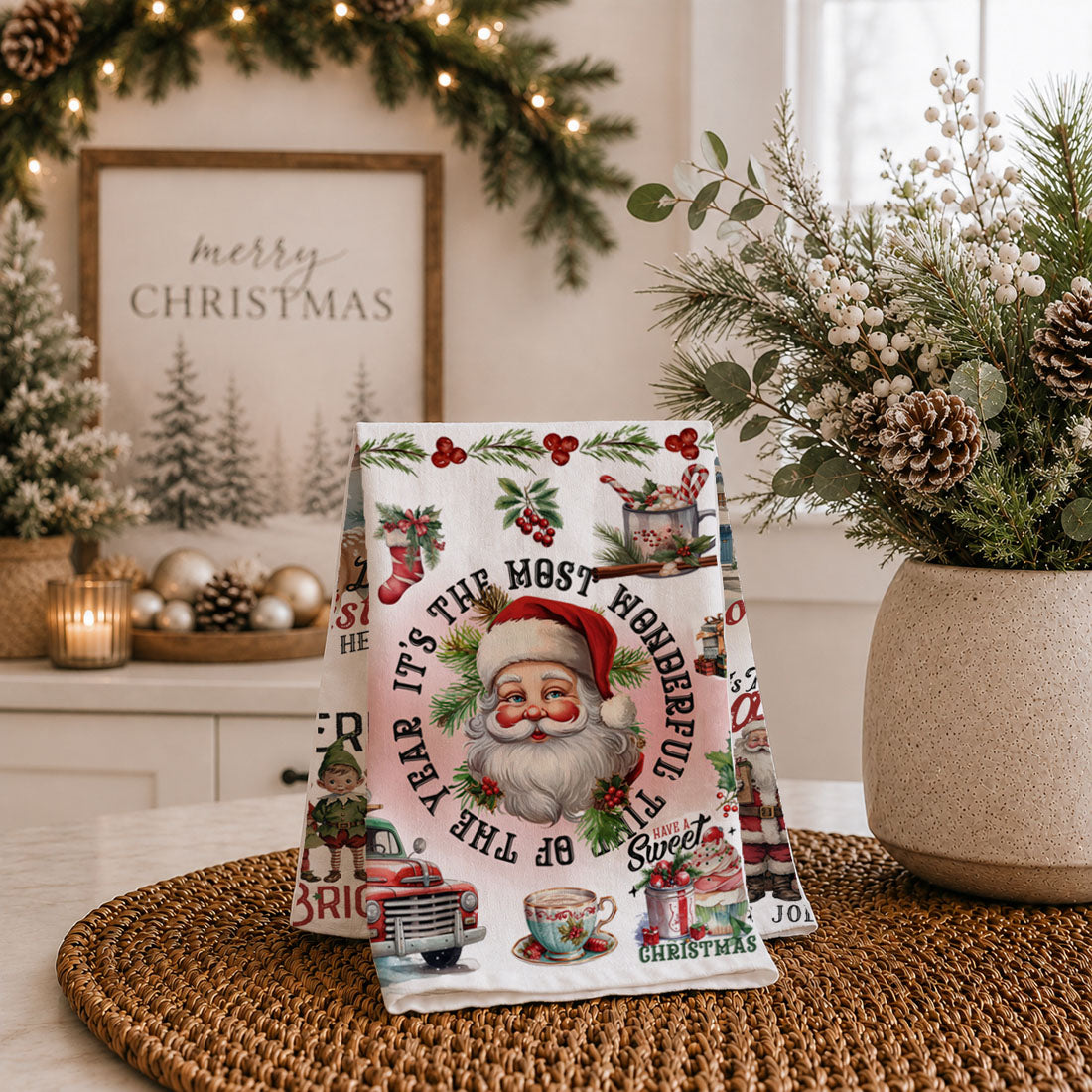 vintage christmas kitchen towel retro farmhouse holiday decor gift
nostalgic santa christmas dish towel vintage kitchen decor accessory
classic vintage christmas towel farmhouse holiday kitchen styling
retro holiday kitchen towel nostalgic christmas decor gift idea
vintage christmas decor towel cozy farmhouse kitchen holiday