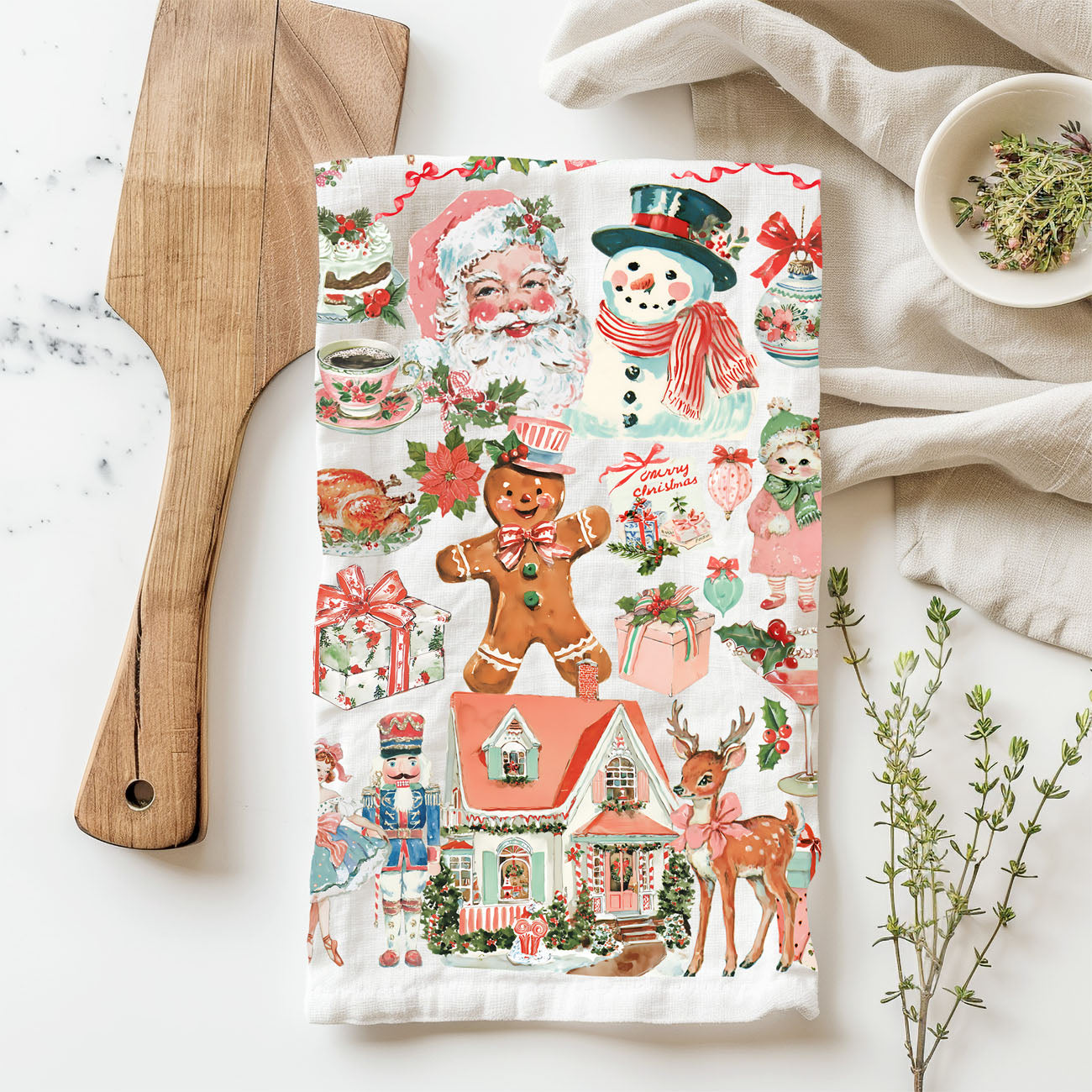 pink santa kitchen towel gift idea for mom christmas
cute pink christmas decor gift kitchen towel aesthetic
pink vintage christmas towel gift for sister friend
girly holiday kitchen towel pink christmas gift idea
pink christmas gift basket idea kitchen towel included