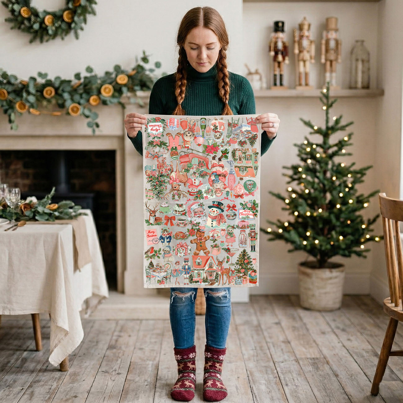 pink whimsical santa kitchen towel retro christmas art
pink retro christmas illustration kitchen towel design
pink vintage holiday pattern kitchen towel aesthetic
pink christmas decor ideas for small kitchens towel styling
pink holiday kitchen inspo towel vintage christmas design