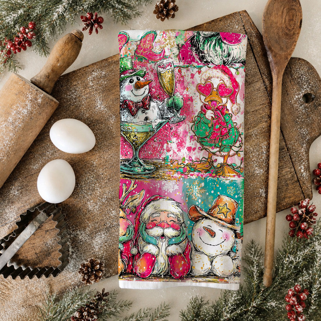 festive winter kitchen towel cute holiday home accents
winter themed dish towel christmas kitchen styling
holiday winter decor kitchen towel bright festive vibe
cozy winter christmas kitchen towel fun seasonal decor