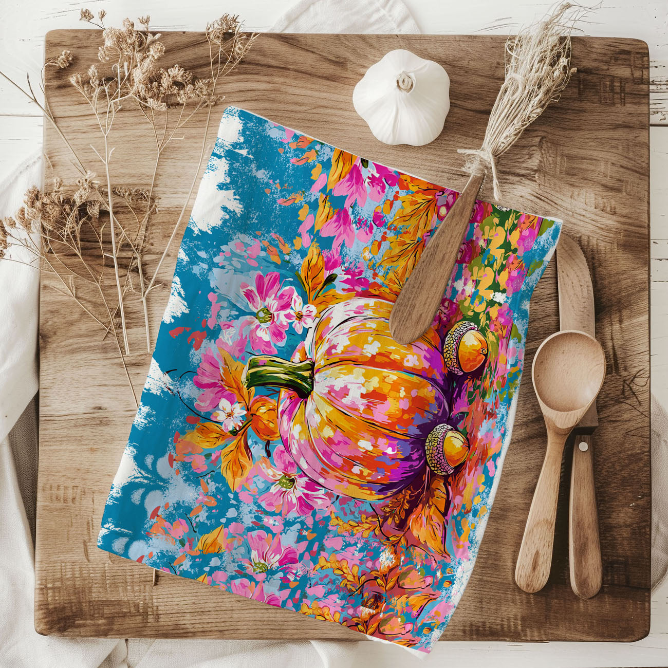 colorful autumn pumpkin artwork towel for seasonal kitchen décor
bright fall harvest pumpkin kitchen accent towel
vibrant abstract pumpkin tea towel for modern fall decorating
multicolor pumpkin art kitchen towel for creative home décor
bold painted pumpkin towel for thanksgiving kitchen décor