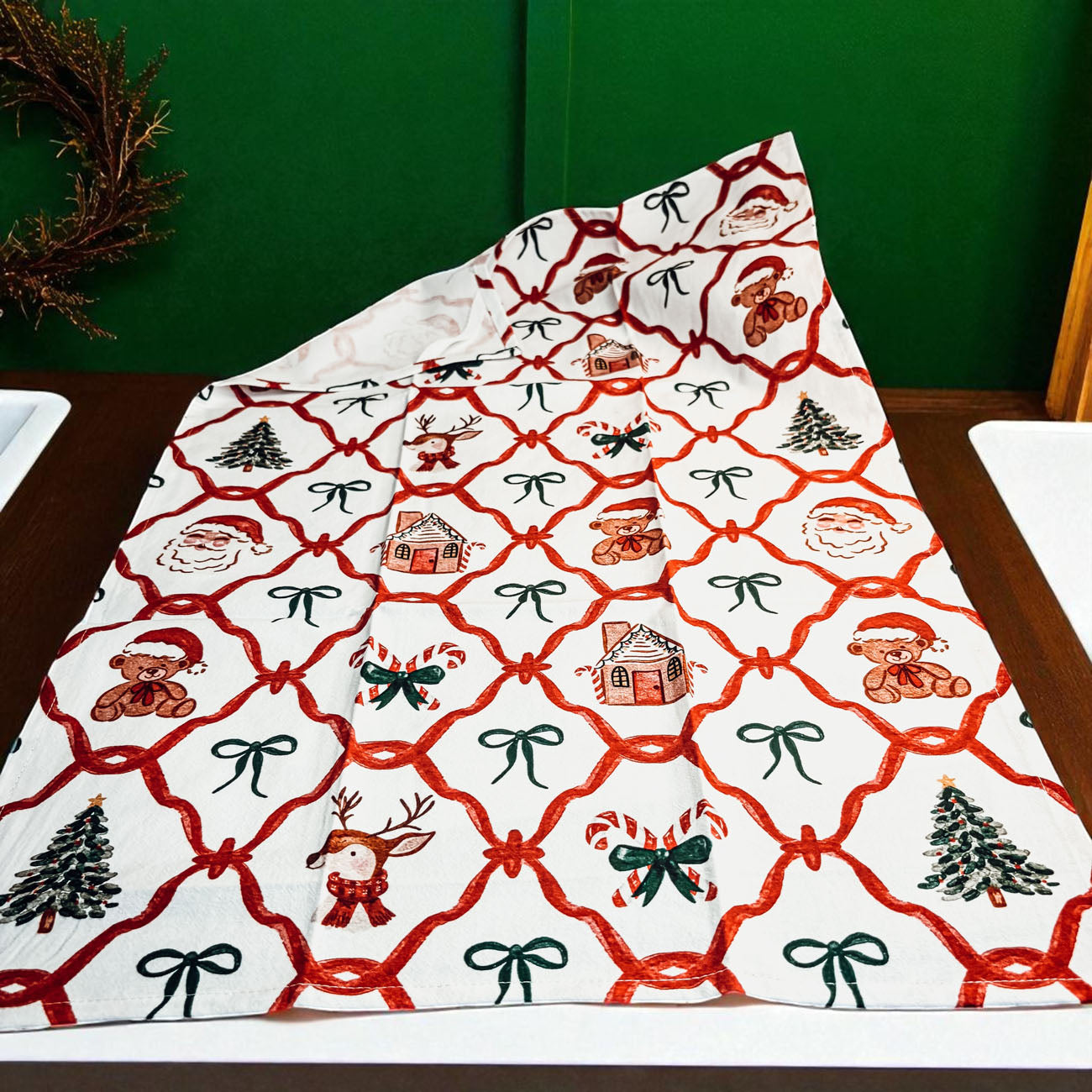 Traditional Christmas kitchen linens
Heritage Christmas kitchen towel
Santa Christmas kitchen towel
flour sack christmas towel with traditional holiday prints