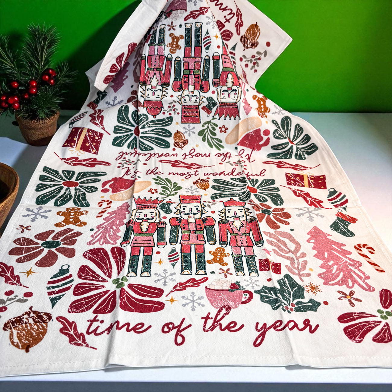 Boho Floral Nutcracker Towel