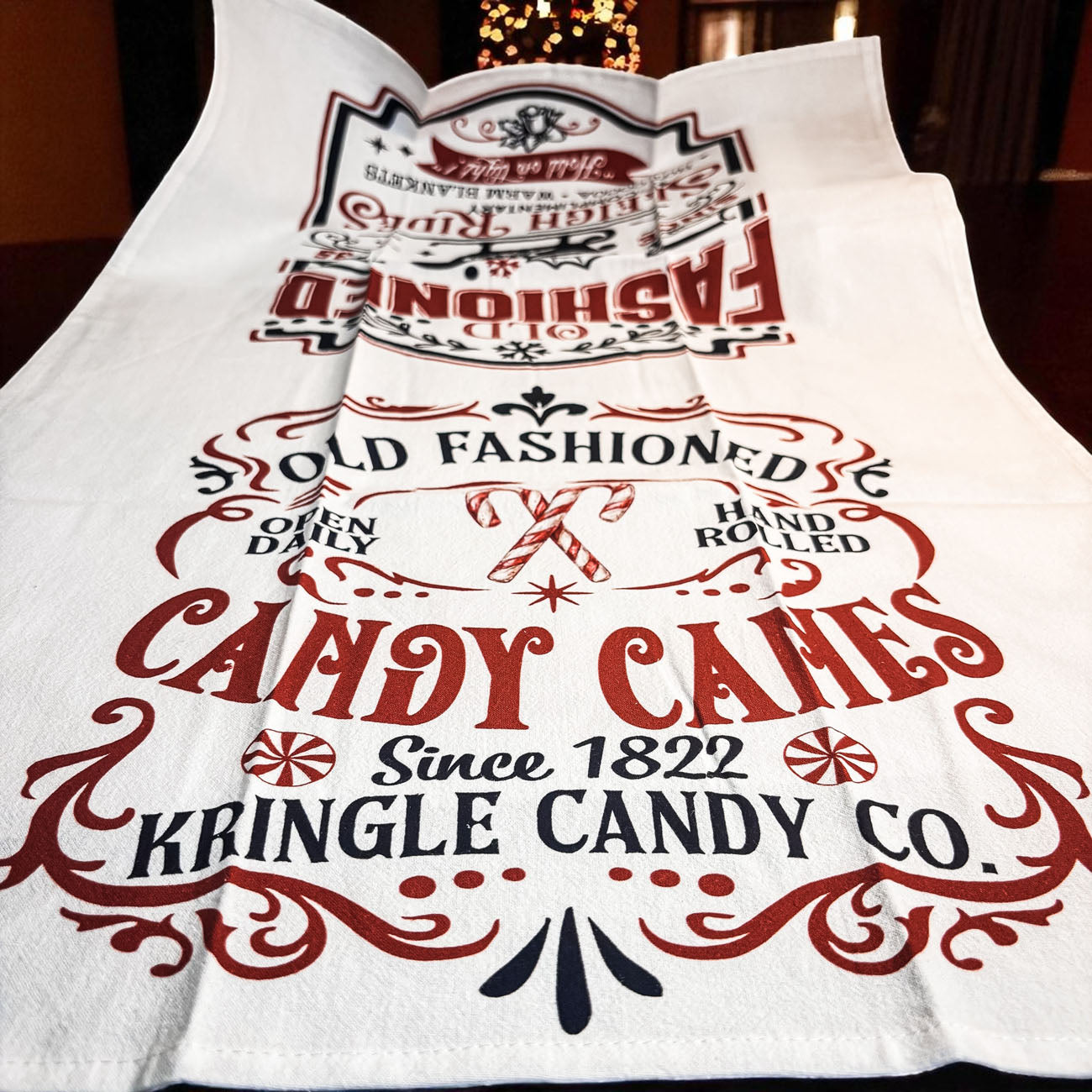 Christmas kitchen linen collection
Holiday candy canes kitchen decor towel
Candy canes Christmas kitchen styling
Vintage candy canes holiday decor