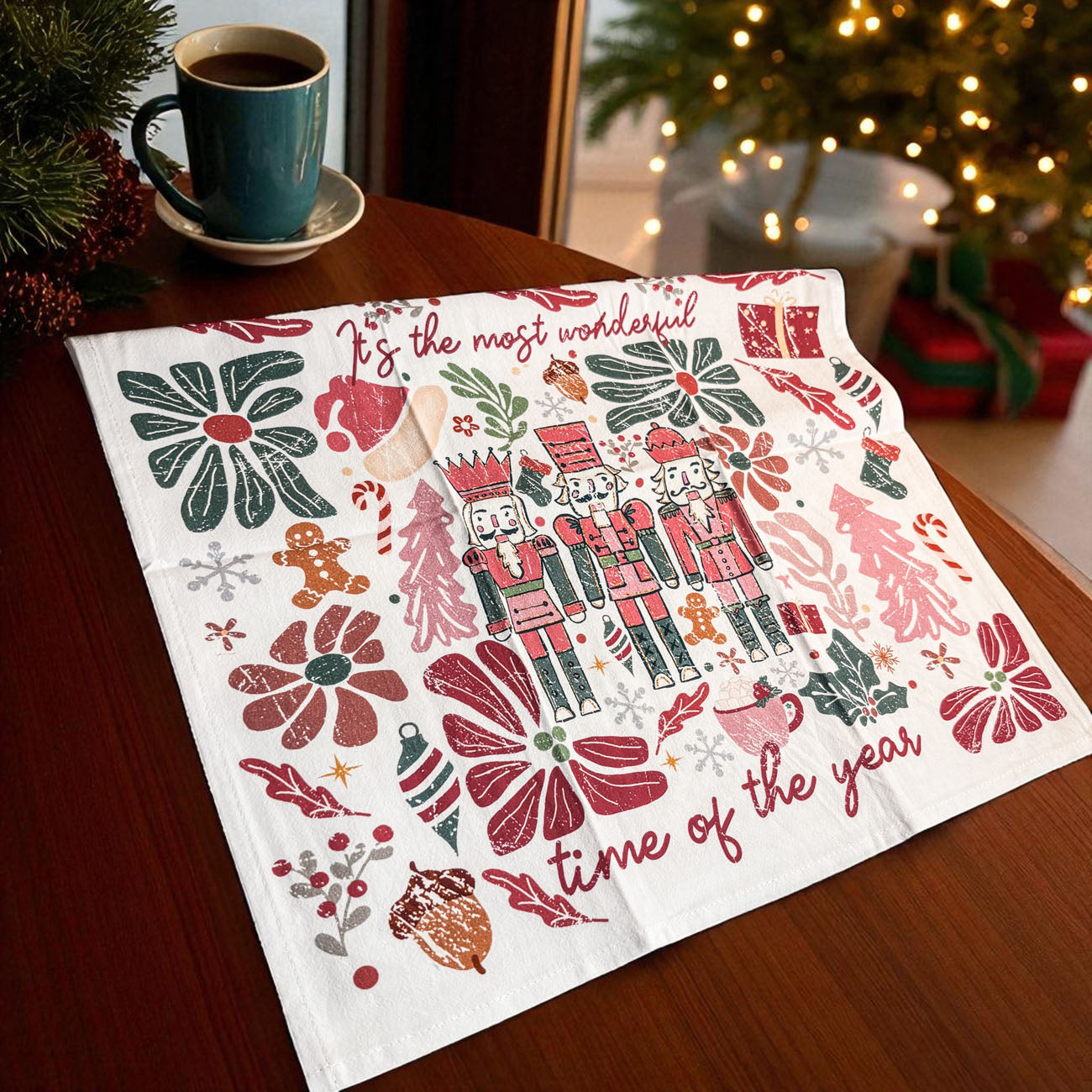 Boho Floral Nutcracker Towel