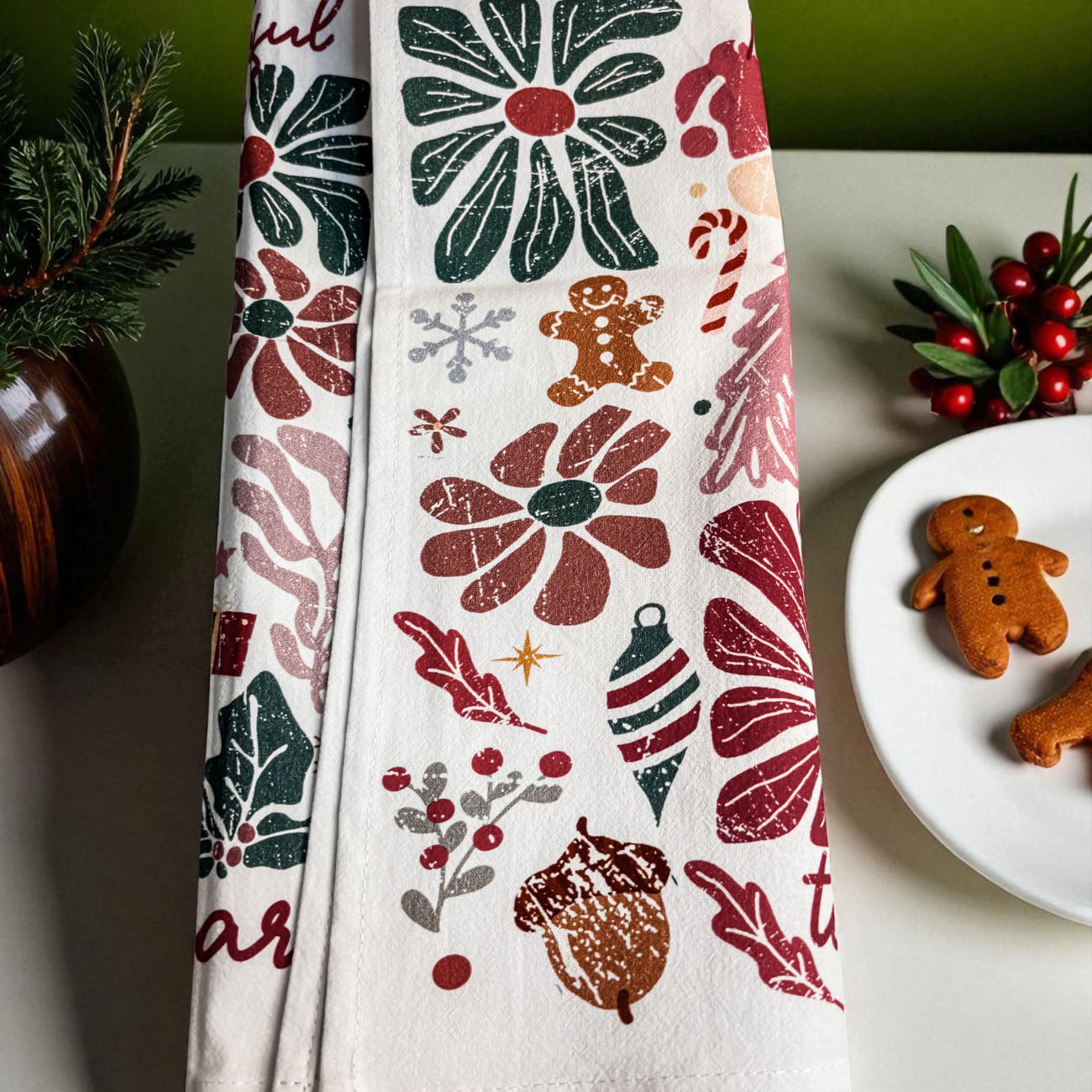 Boho Floral Nutcracker Towel